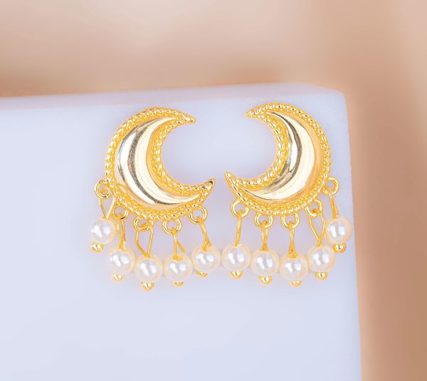 Aretes Lunas Perlas