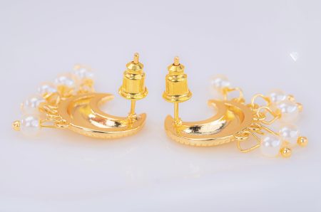 Aretes Lunas Perlas