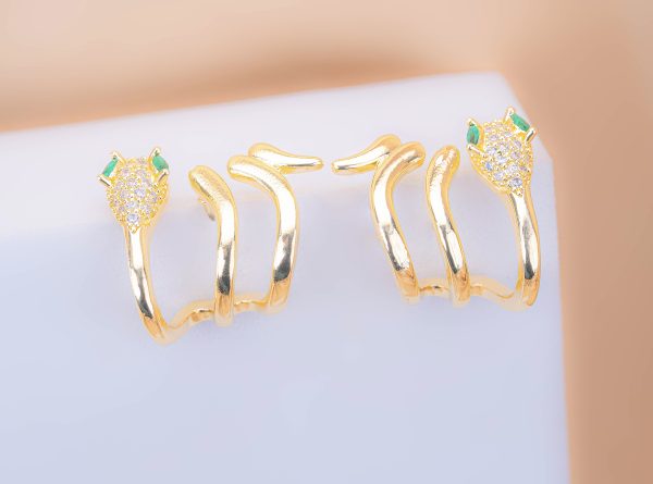 Aretes Serpientes Dorados