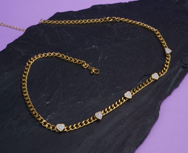 Collar Corazones Blancos