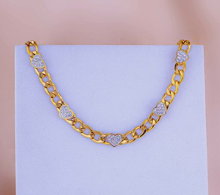 Collar Corazones Blancos