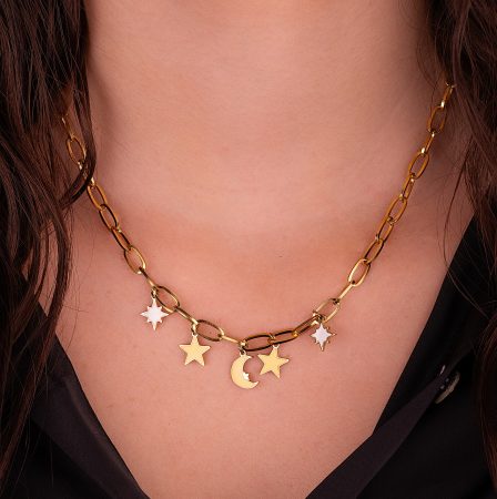 Collar Multicharms Luna Estrellas2 Collar Multicharms Luna Estrellas