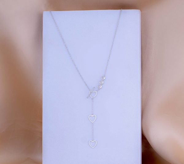 Collar Tres Corazones Plateado