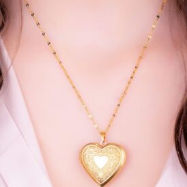 Relicario Corazón Grabado Dorado3 Relicario Corazón Grabado Dorado