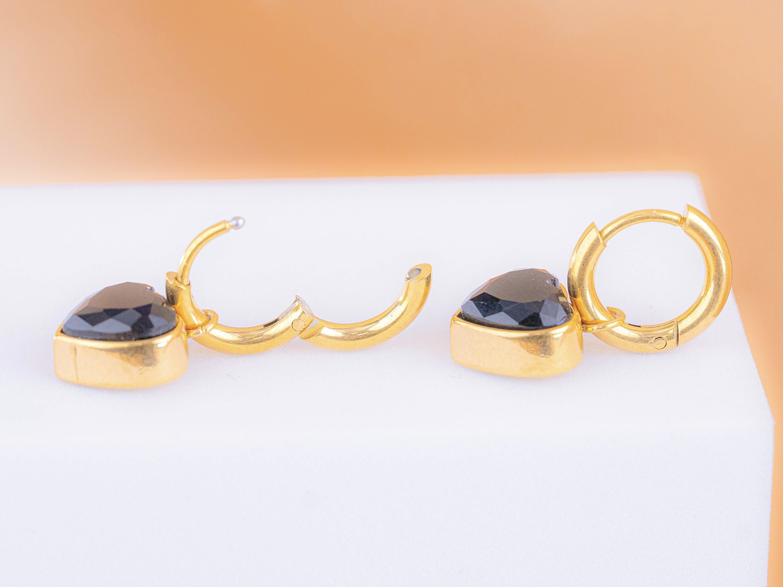 Aretes Corazón Obsidiana