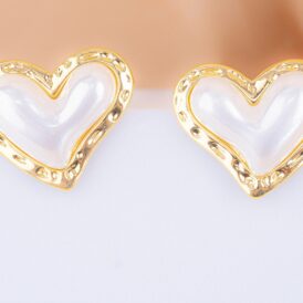 Aretes Corazones Perlados Aretes Corazones Perlados