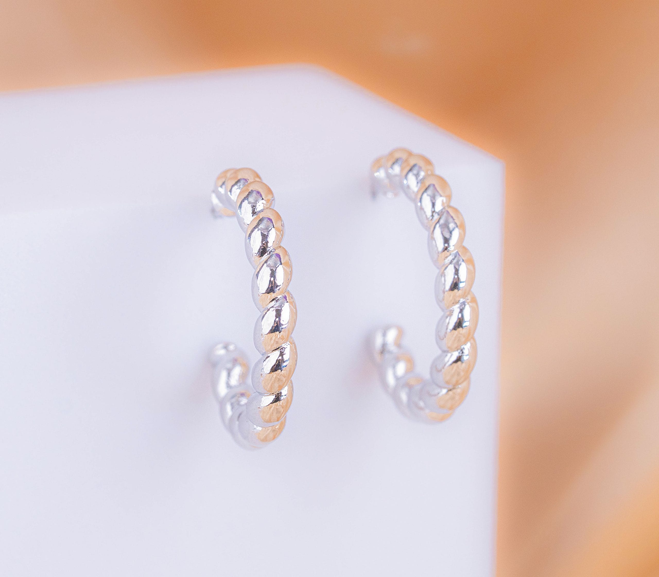 Candongas Trenzadas Plateadas