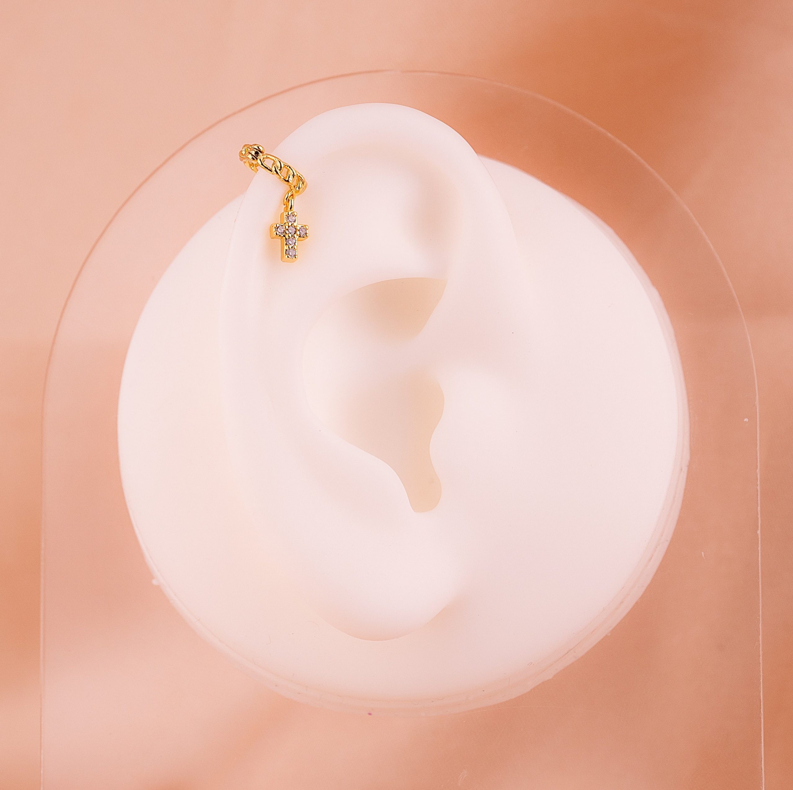 Piercing Argolla Cruz Dorado Piercing Argolla Cruz Dorado