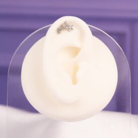 Piercing Camelia Plateado 1 Piercing Camelia Plateado