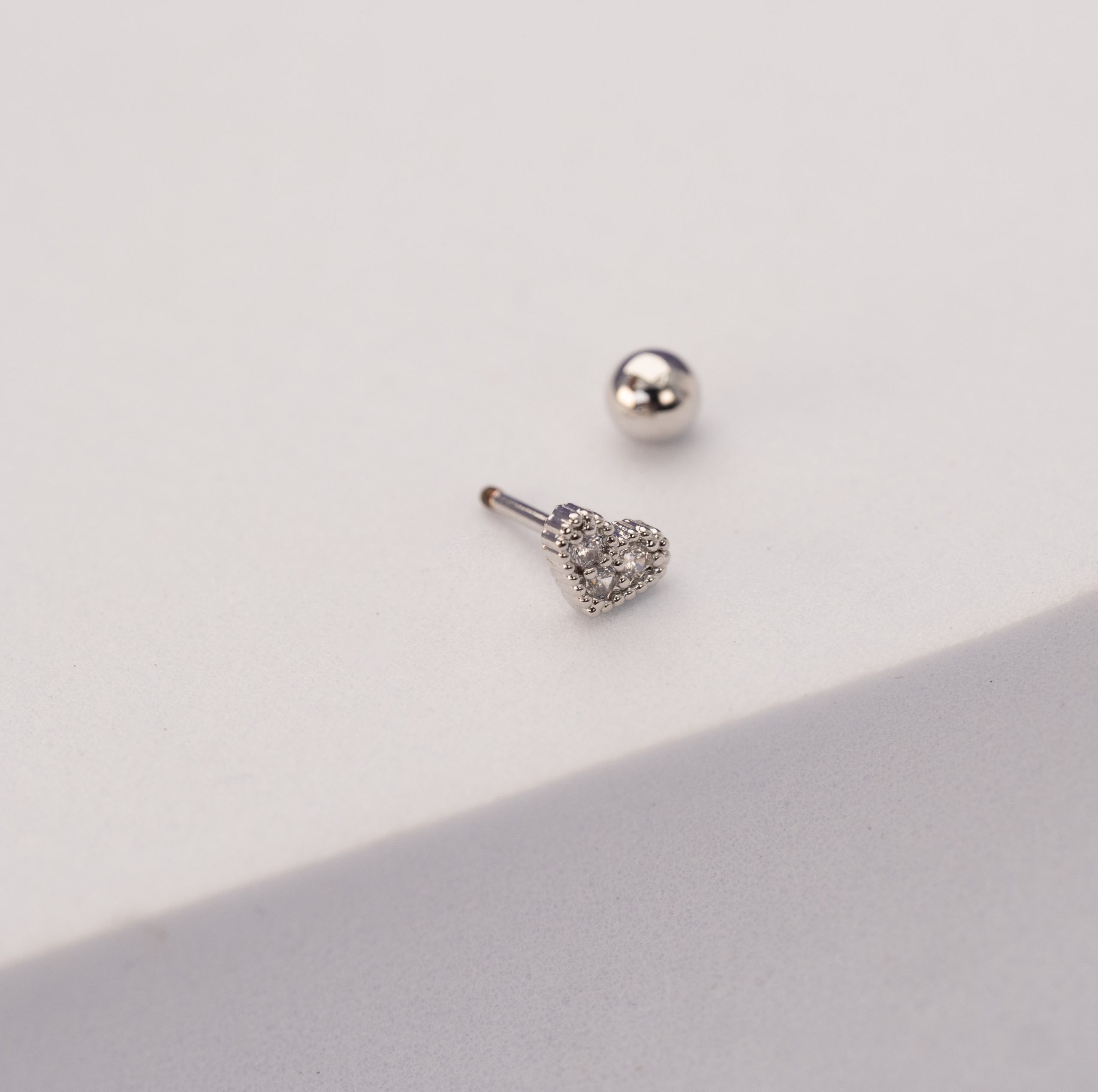 Piercing Corazón Circones Plateado