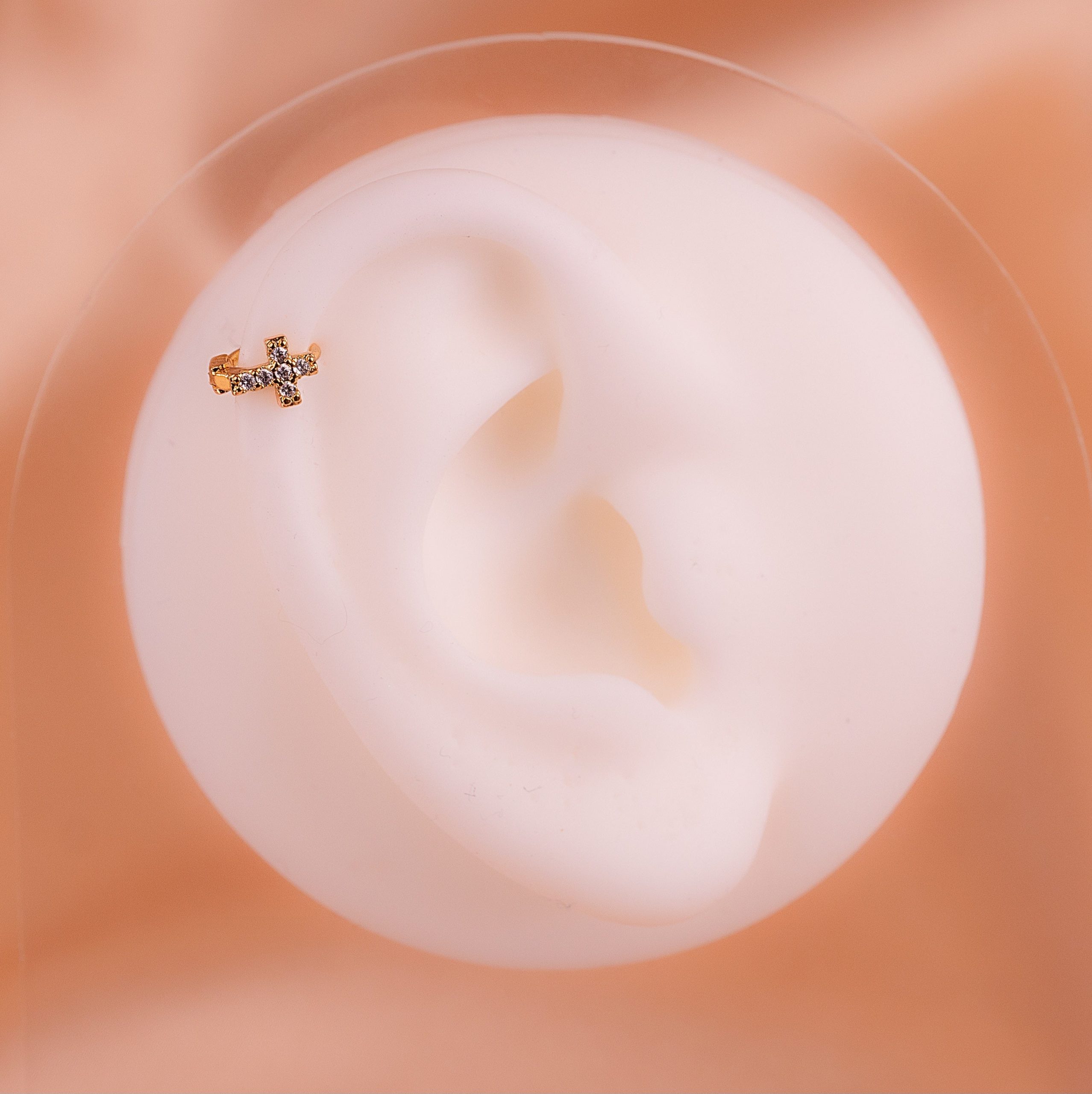 Piercing Cruz Argollita Dorado Piercing Cruz Argollita Dorado