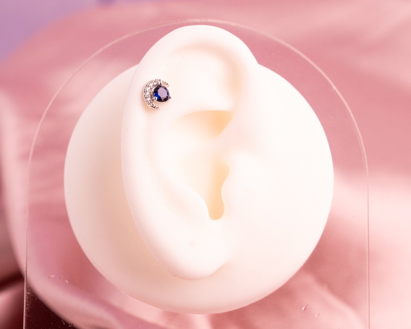 Piercing Luna Piedra Azul