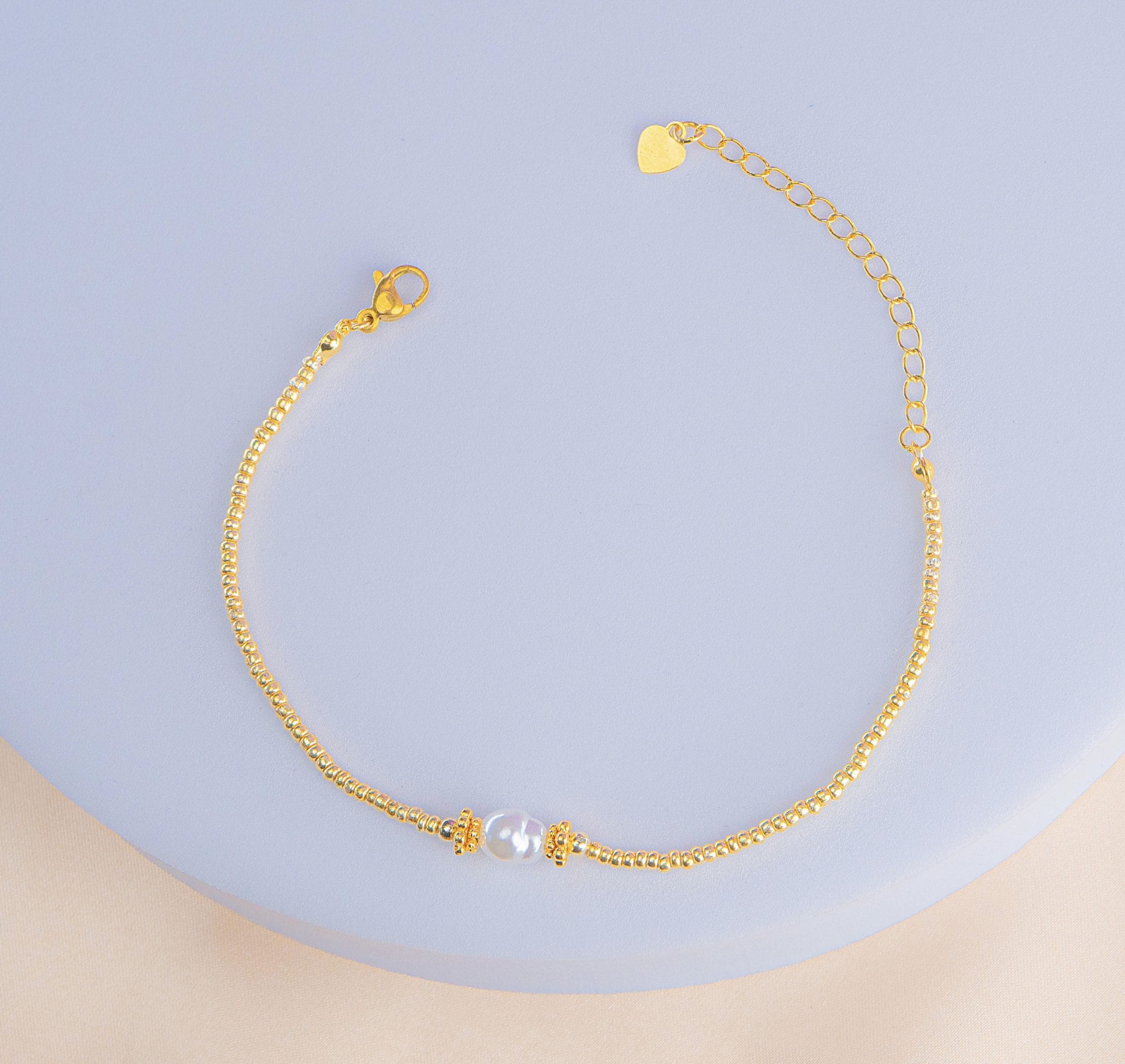 Pulsera Perla Dorada