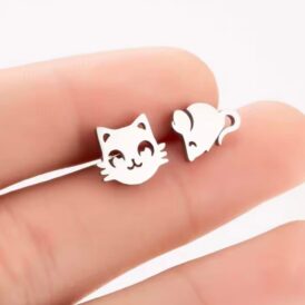 Topitos Gato Ratón Plateados Topitos Gato Ratón Plateados