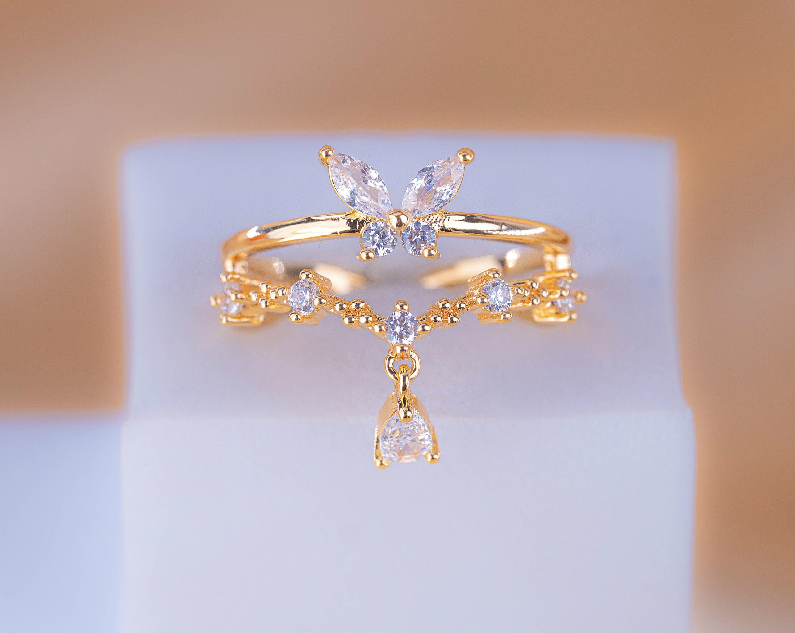 Anillo Mariposa Cristales